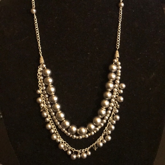 Jewelry - ⬇️🛍🎉2/$30 gray faux pearl and Swarovski crystal